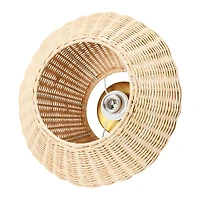 Hello Honey® 13.8" Coastal Ceiling Lamp with Rattan Shade and Iron Base
