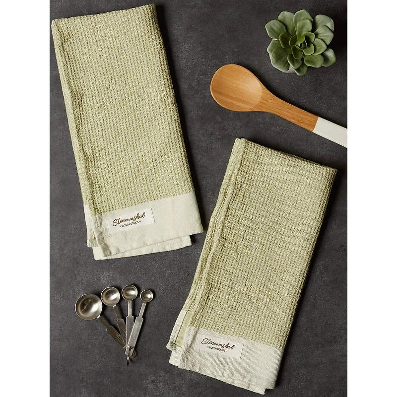 DII® Fresh Pear Washed Waffle Woven Dishtowels, 2ct.
