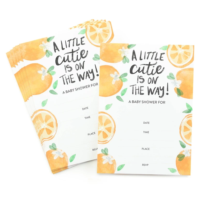 Hortense B. Hewitt Co. 5" x 7" Little Cutie Baby Shower Flat Invitations with Envelopes, 25ct.