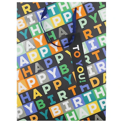 16" Black & Multicolor Happy Birthday Bag by Celebrate It™ 