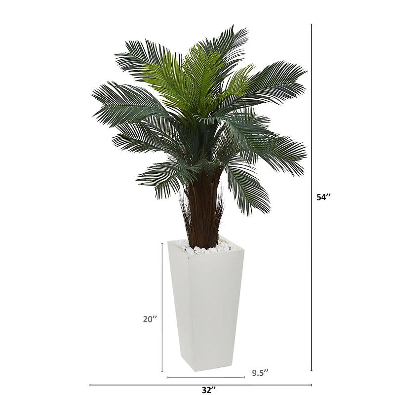 4.5ft. Cycas Plant in White Tower Planter