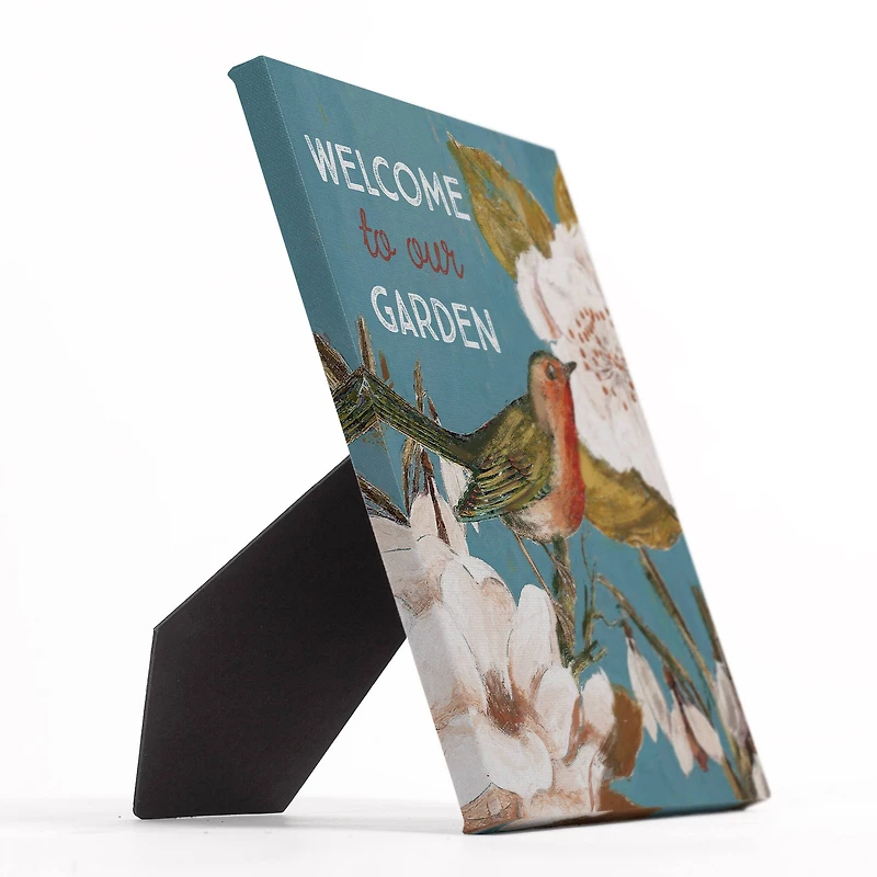 Welcome to Our Garden Tabletop Canvas Art