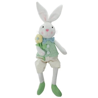 24" White & Green Boy Easter Bunny Figure