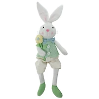24" White & Green Boy Easter Bunny Figure