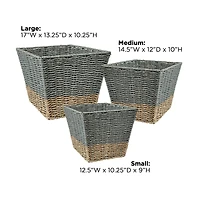 Honey Can Do Seagrass Square Nesting Storage Basket Set