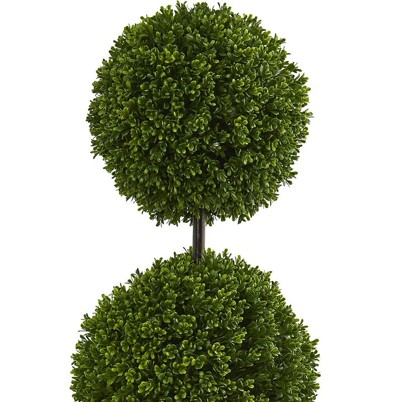 4ft. UV Resistant Boxwood Double Ball Topiary Artificial Tree in Oval Planter