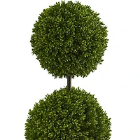 4ft. UV Resistant Boxwood Double Ball Topiary Artificial Tree in Oval Planter