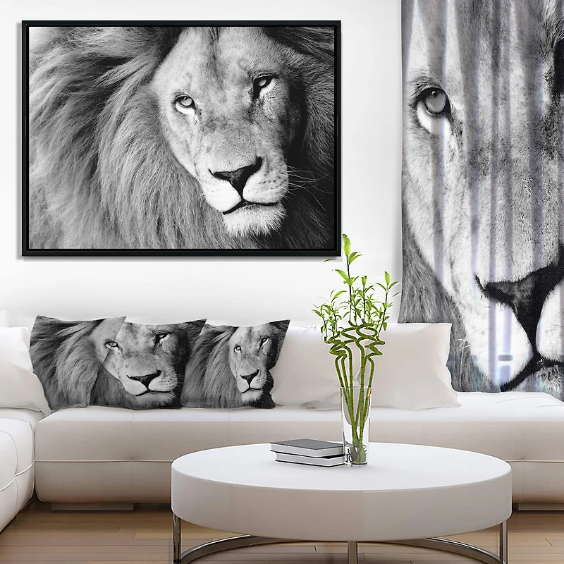 Designart - Lion Head in Grey