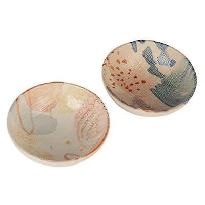 Hello Honey® 4.75" Compact Abstract Elegance Stoneware Bowl Set