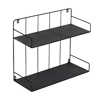 Honey Can Do 2-Tier Large Black Laundry Wall Shelf