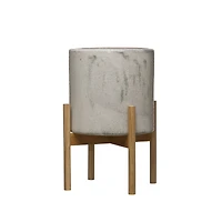 Hello Honey® 13.5" Stoneware Planter on Wood Holder