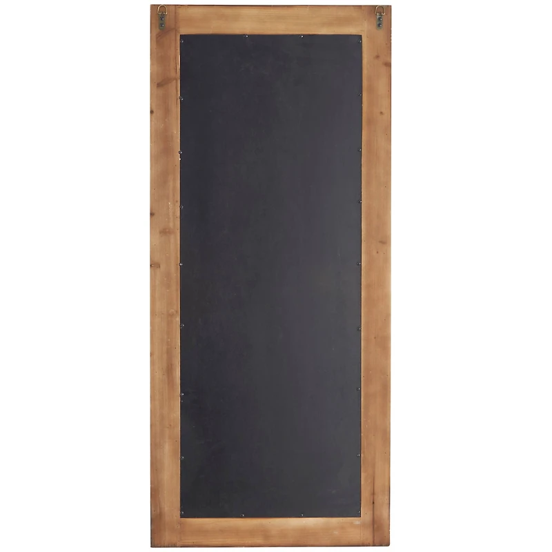 Brown Wood Beaded Frame Wall Mirror with Distressing 24" x 2" x 54"