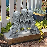 Design Toscano 14.5" Nature's Scholars Reading Children Garden Statue
