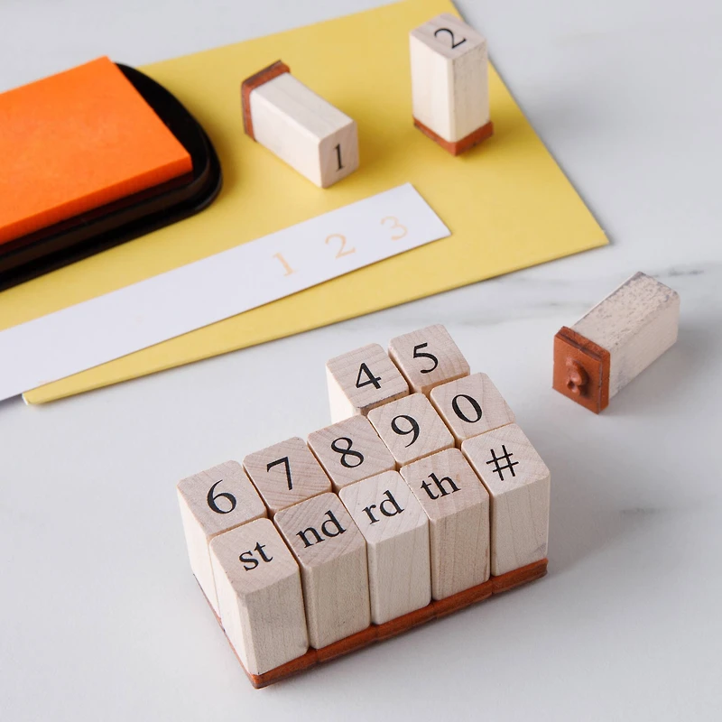 6 Pack: Numbers Wood Stamp Set by Recollections™