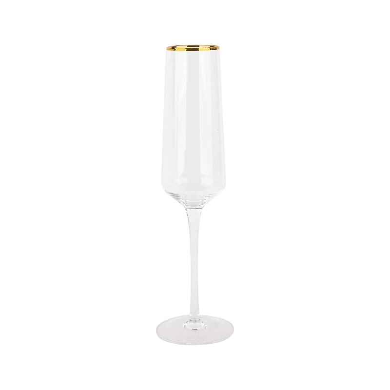 6oz. Clear Flute Glasses with Gold Rim, 2ct. by Celebrate It™
