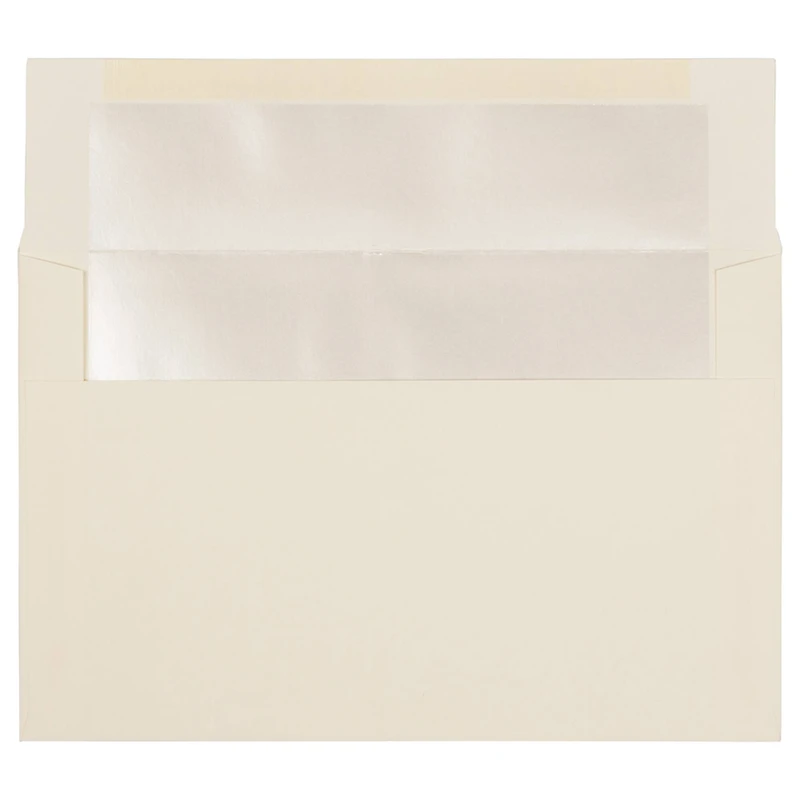 JAM Paper A9 Ivory & Ivory Foil Lined Invitation Envelopes