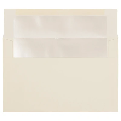 JAM Paper A9 Ivory & Ivory Foil Lined Invitation Envelopes