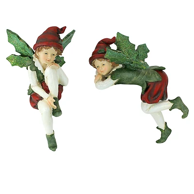 Design Toscano Santa's Christmas Elves Shelf Sitter Statue Set