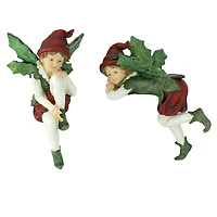 Design Toscano Santa's Christmas Elves Shelf Sitter Statue Set