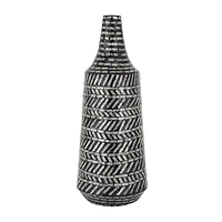 Black Shell Contemporary Vase, 22" x 8" x 8"