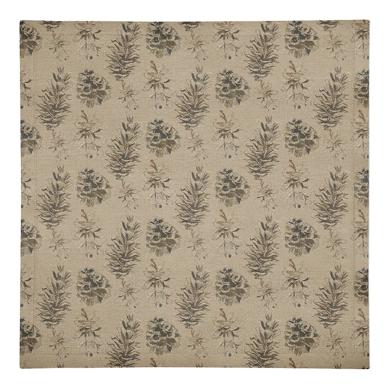 Pine Cones on Brown Cotton Twill Napkin