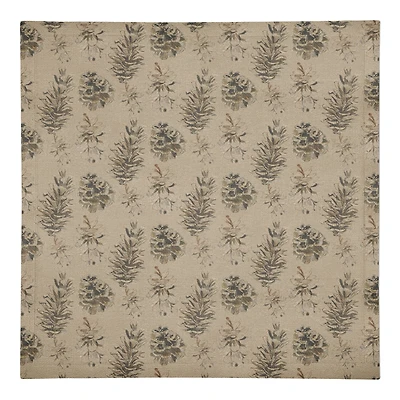 Pine Cones on Brown Cotton Twill Napkin