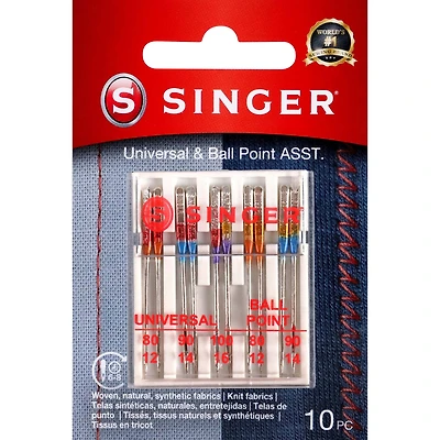 SINGER® Universal Regular & Ball Point Sewing Machine Needles, 10ct.