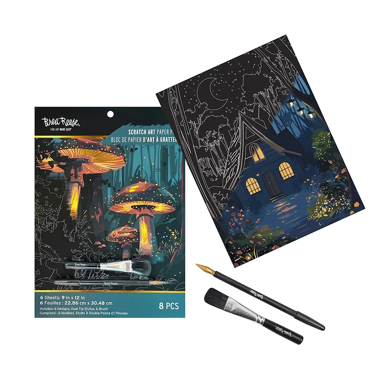 Brea Reese™ 9" x 12" Magical Forest Scratch Art Paper Pad