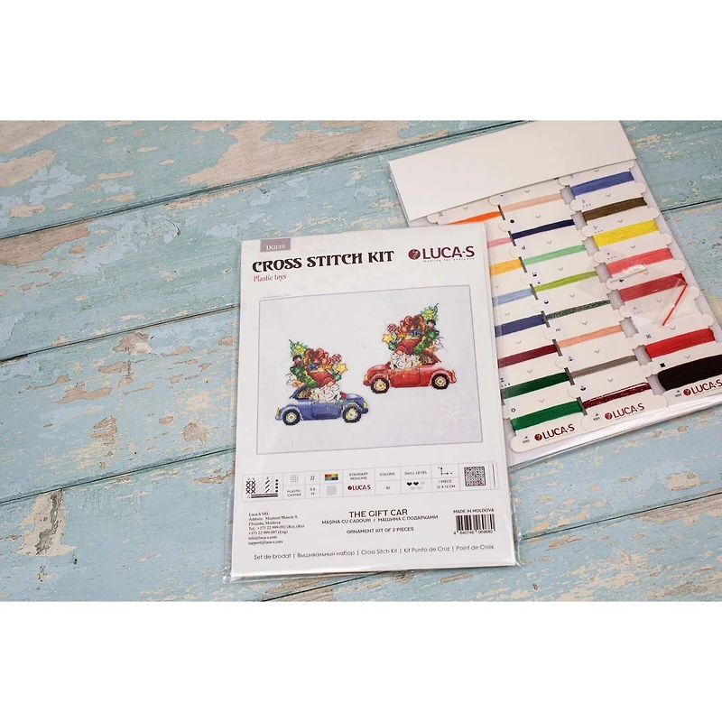 Luca-s The Gift Car Plastic Canvas Counted Cross Stitch Kit