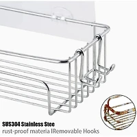 NEX™ Silver Shower Caddy Hanging Basket Shelf Set