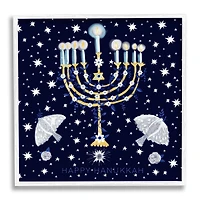 Stupell Industries 24" x 24" Happy Hanukkah Starry Menorah Giclée Wall Art