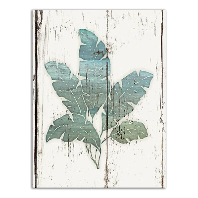 Leaves On Pallet 12" x 16" Canvas Wall Art