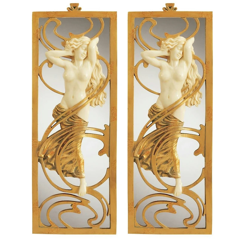 Design Toscano 18.5" Parisian Art Nouveau Wall Mirrors, 2ct.