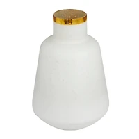 White Glass Glam Vase, 15" x 10" x 10"