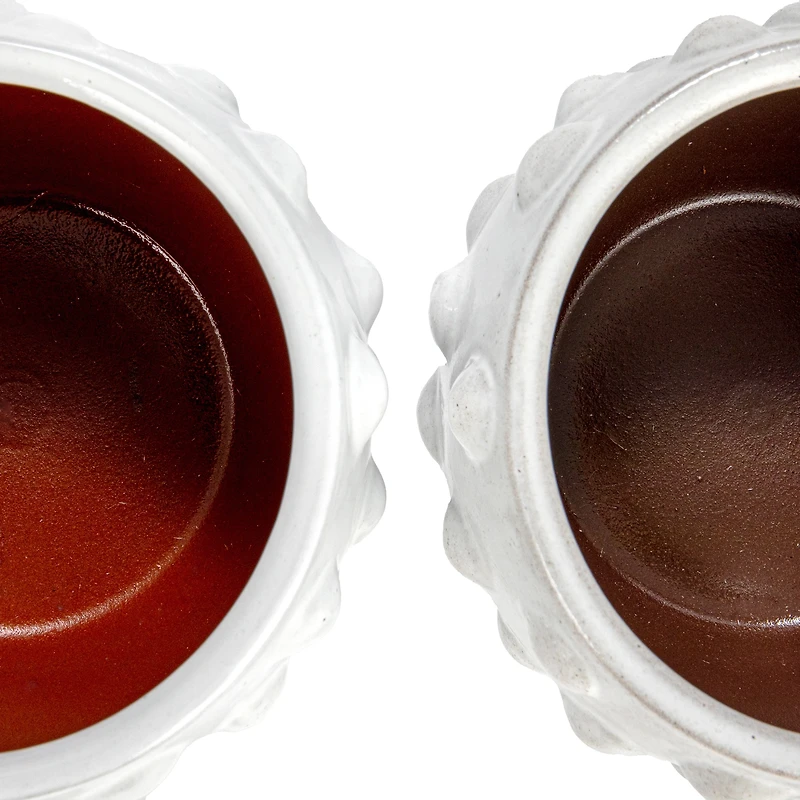 Hello Honey® 5.5" White Bubbled Design Terra Cotta Planter