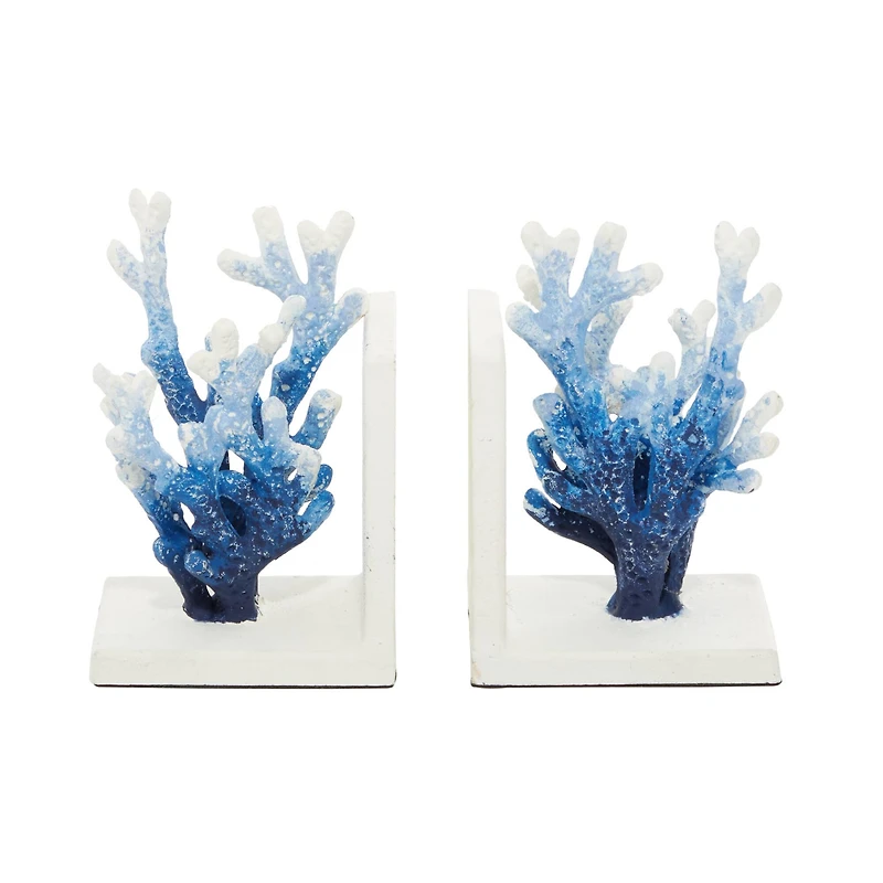 7" Coral Metal Bookend Set