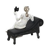7" Skeleton Bride with Mask on Chaise Lounge Tabletop Décor by Ashland®