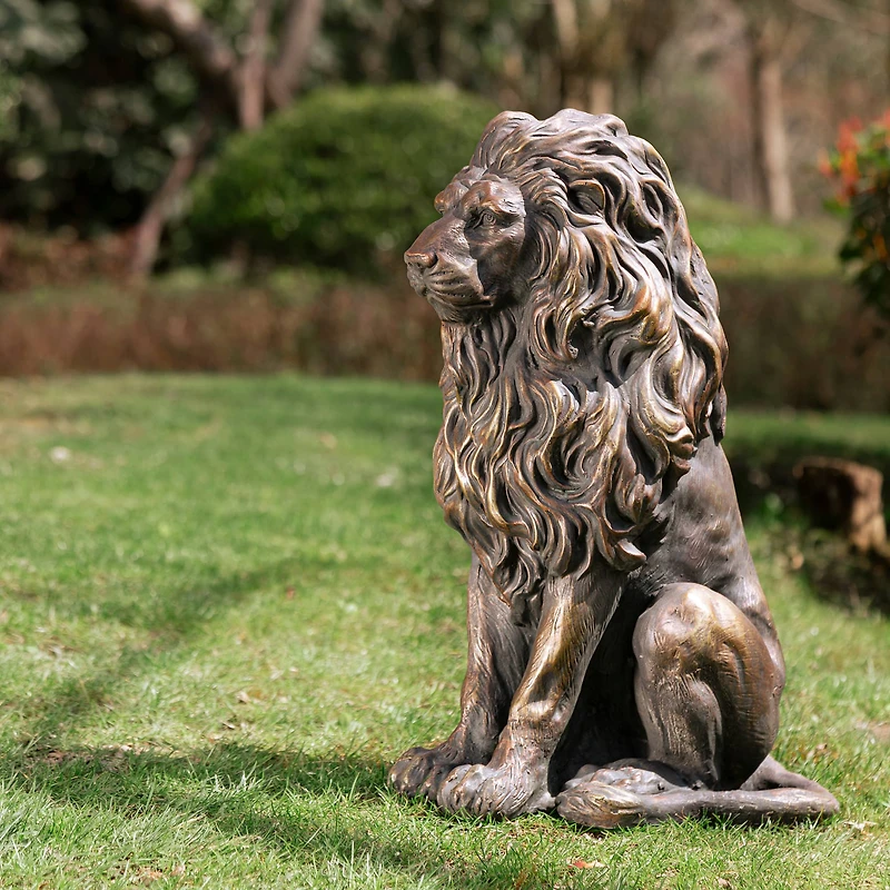Glitzhome® 21" Guardian Sitting Lion Statue