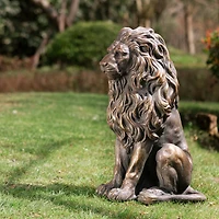 Glitzhome® 21" Guardian Sitting Lion Statue
