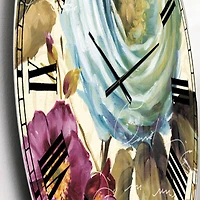Designart 'Victorias Cream Flower Traditional Wall Clock