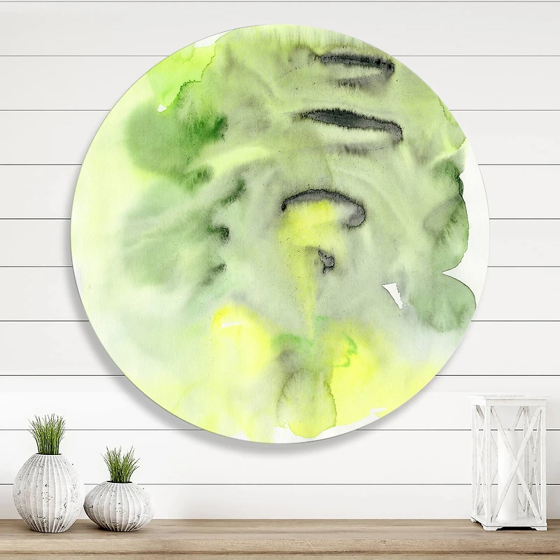 Designart - Abstract Pond of Green and Yellow