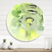 Designart - Abstract Pond of Green and Yellow