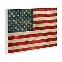 Stupell Industries US American Flag Rustic Pattern Wall Plaque Art