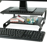 Mind Reader Black 2 Tier Monitor Stand Riser
