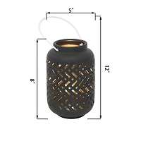 Flora Bunda® 7.5" Chevron LED Ceramic Lantern