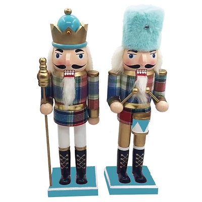 Santa's Workshop 14" Pastel Blue Nutcrackers Set