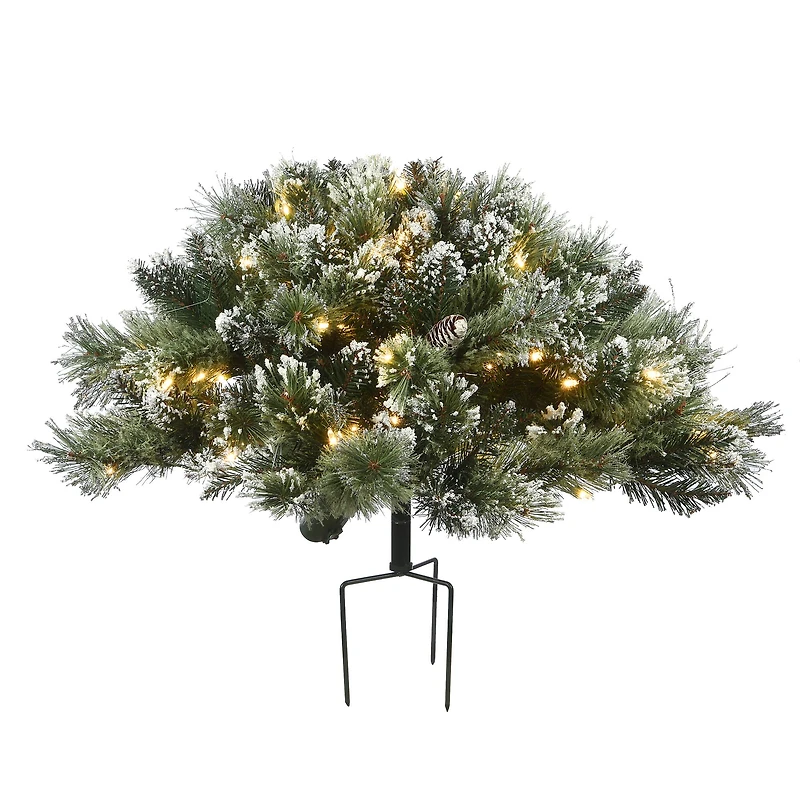 36" Glittery Bristle® Pine Urn Filler with Battery Operated LED Lights