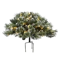 36" Glittery Bristle® Pine Urn Filler with Battery Operated LED Lights
