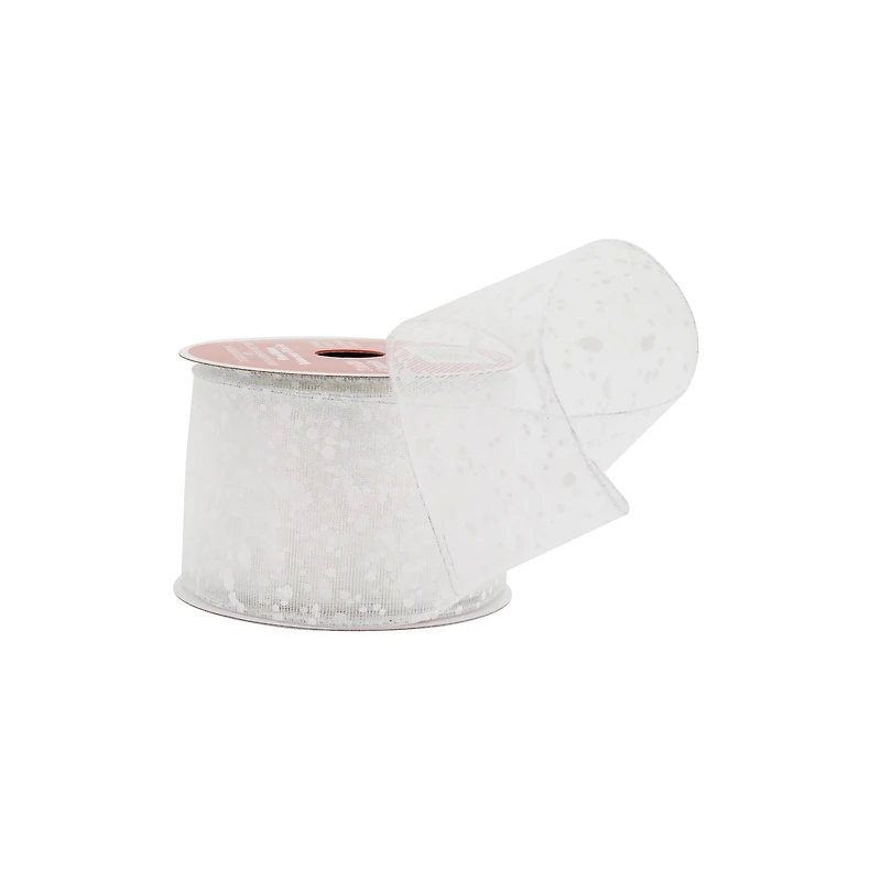 2.5" x 20ft. White Snow Wired Sheer Ribbon by Celebrate It®