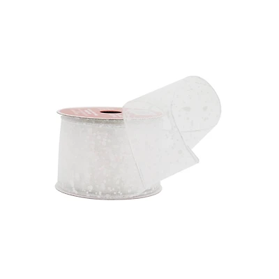 2.5" x 20ft. White Snow Wired Sheer Ribbon by Celebrate It®